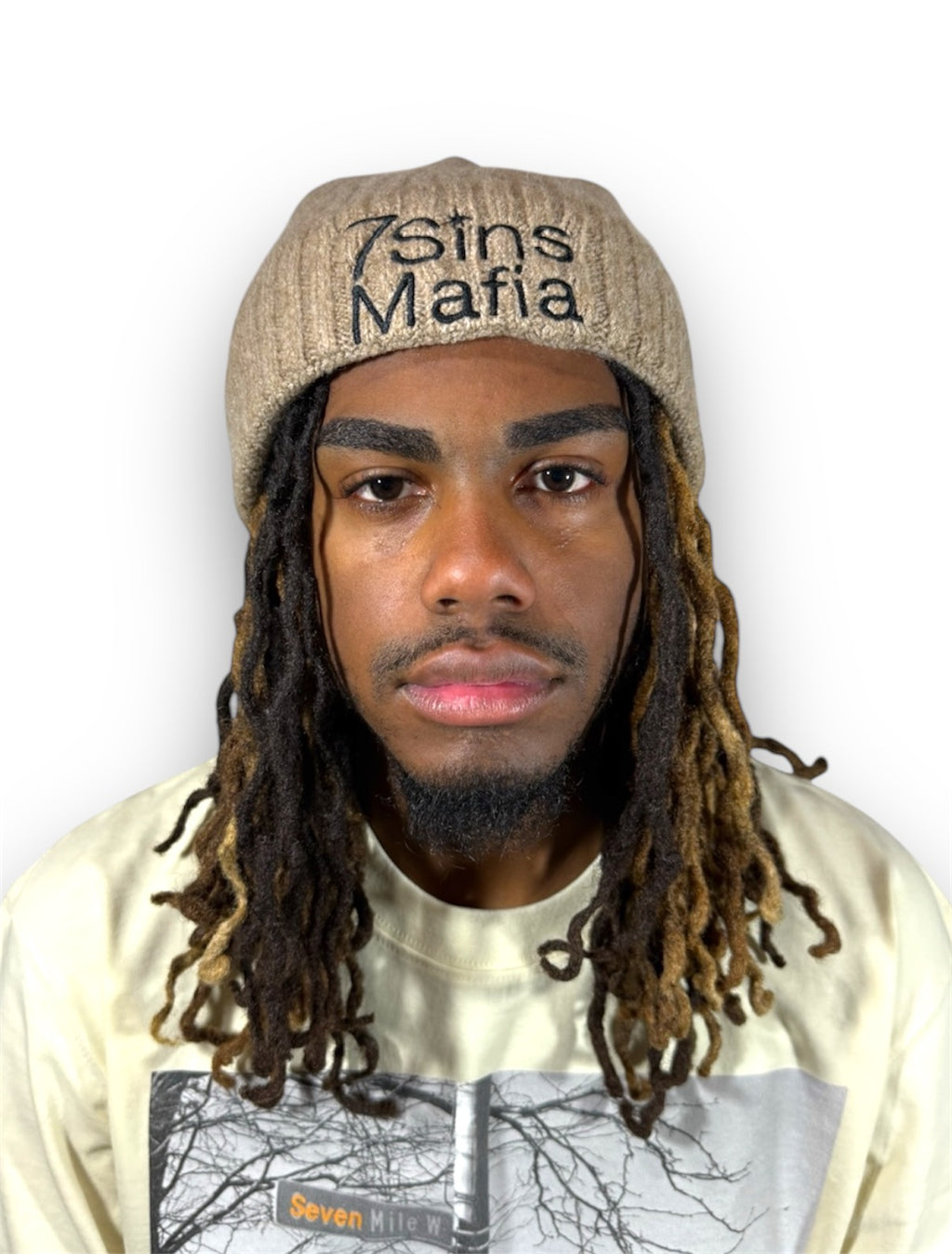 Beige Bookish Knit Beanie