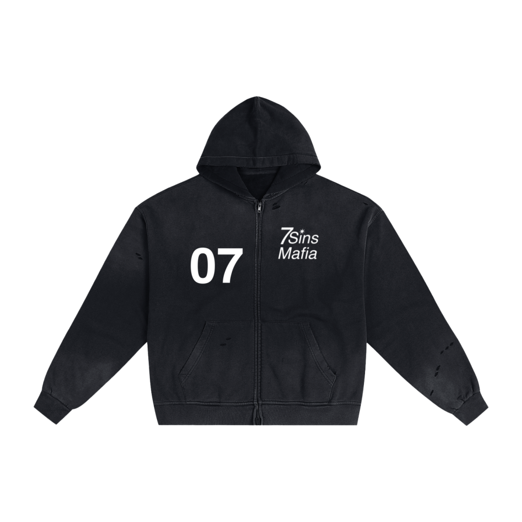 Vintage Washed Zip Hoodie