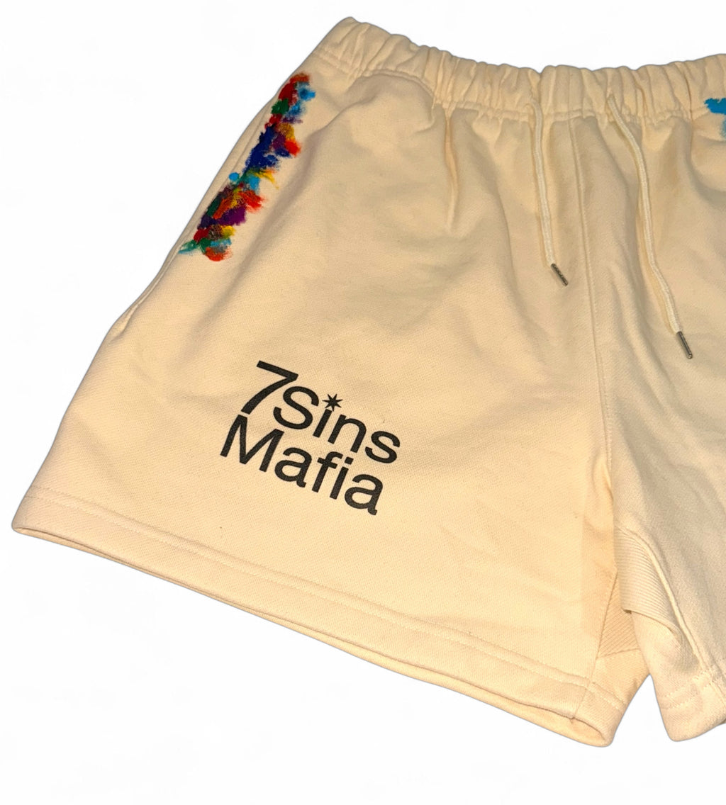 Hand-Painted Loose Fit Shorts