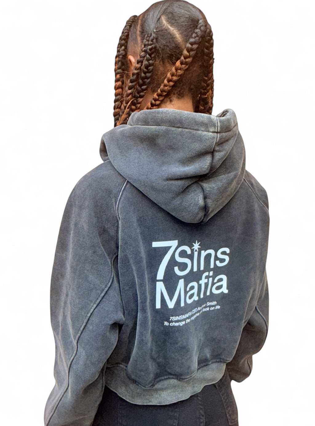 Washed Cropped Hoodie
