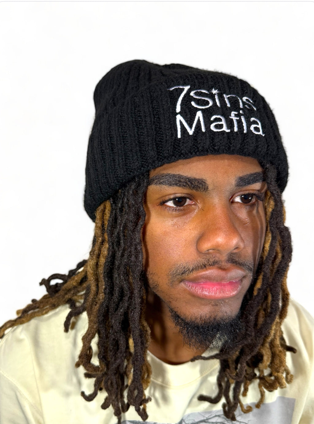 Black Bookish Knit Beanie