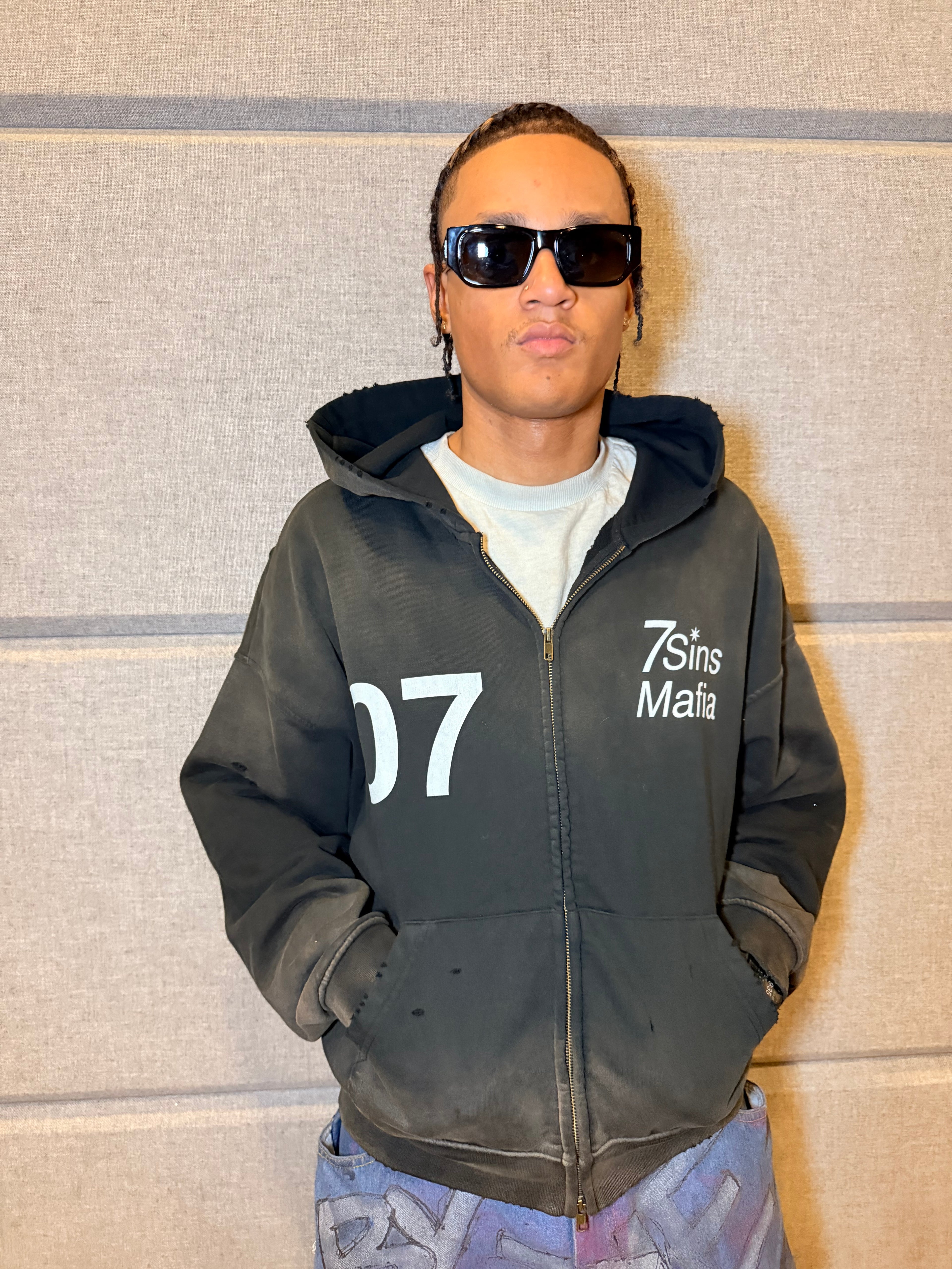 Vintage Washed Zip Hoodie