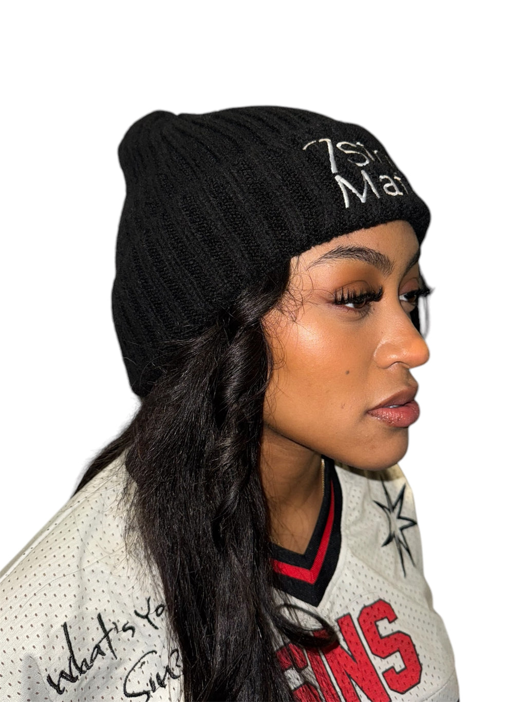 Black Bookish Knit Beanie