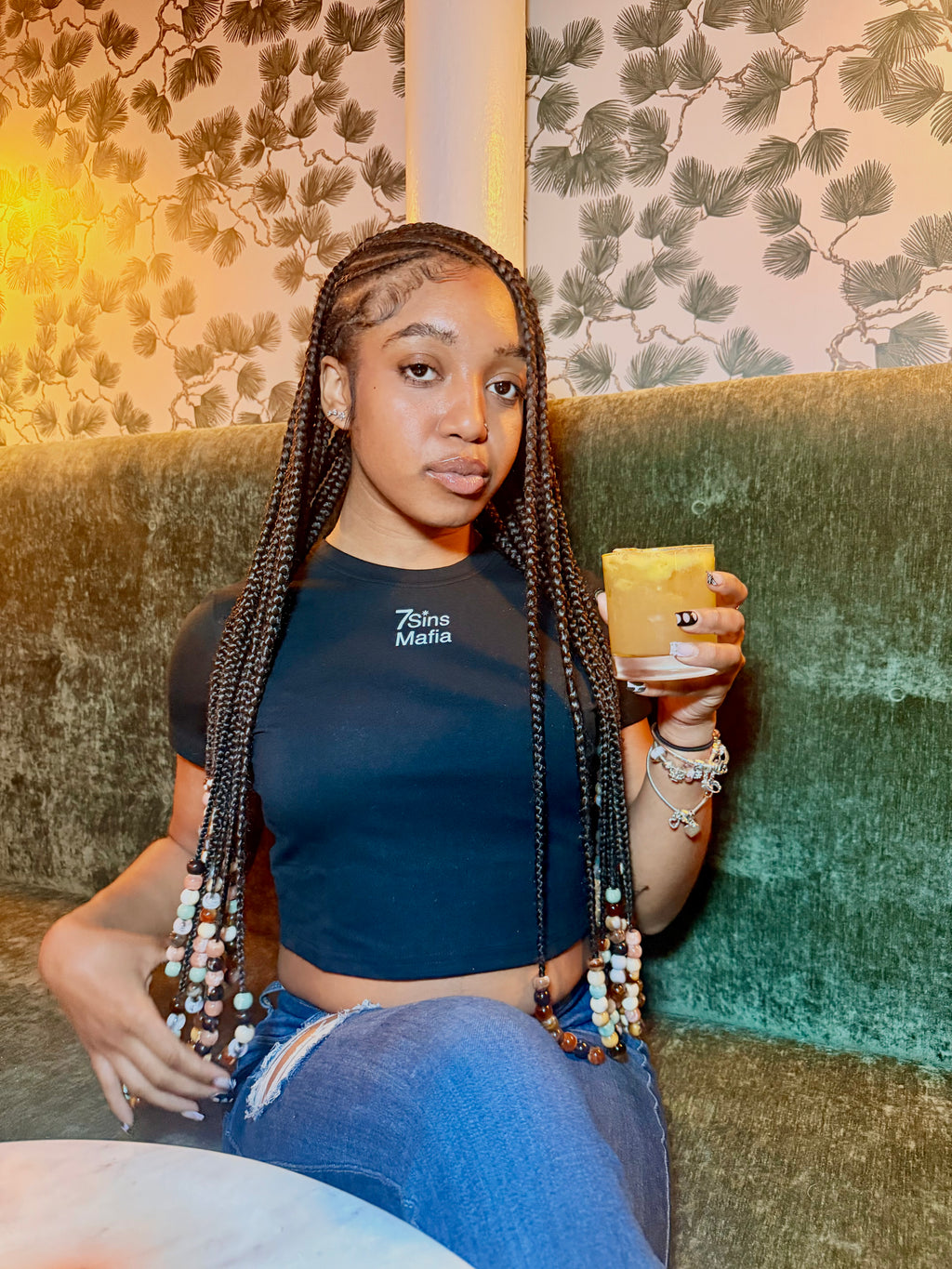 7Sins Mafia Fitted Crop Tee