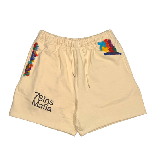 Hand-Painted Loose Fit Shorts