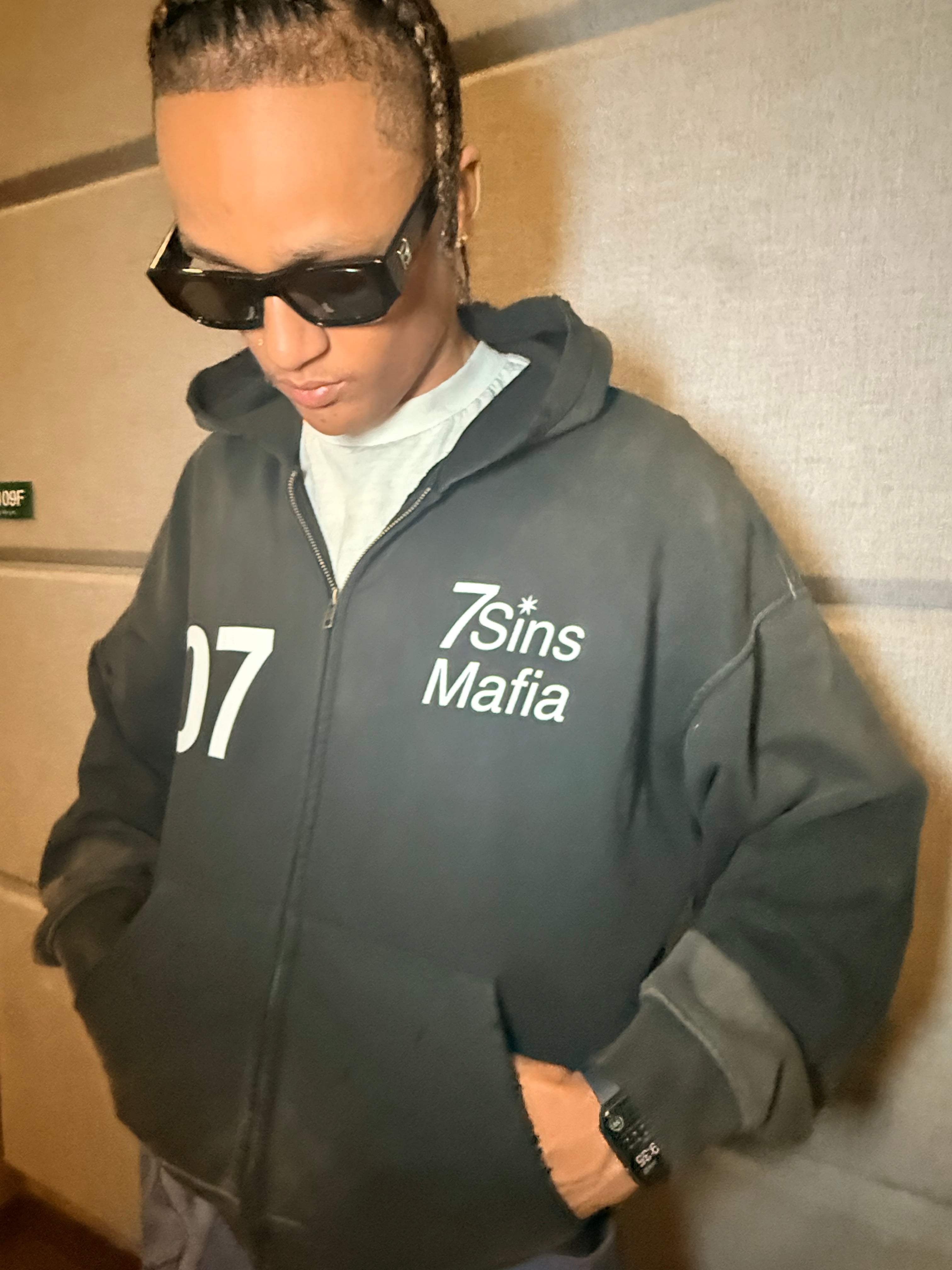 Vintage Washed Zip Hoodie